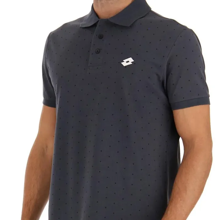 Lotto Sport Polo Shirts Man POLO ELBA II PQ Ebony Lotto Sport Polo Shirts Man POLO ELBA II PQ Ebony