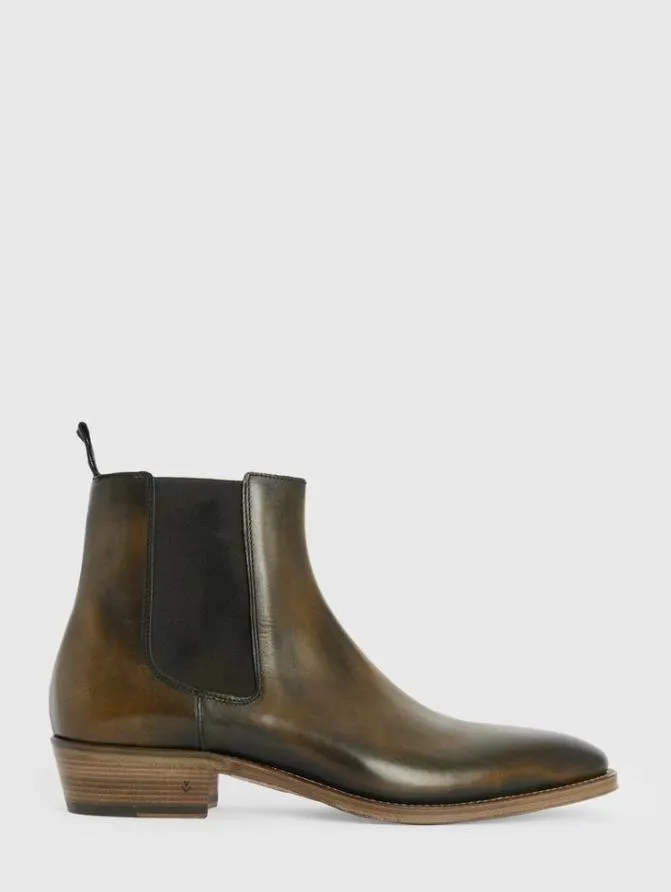 LUDLOW CHELSEA BOOT Olive ShoesLeather John Varvatos Leather Boots