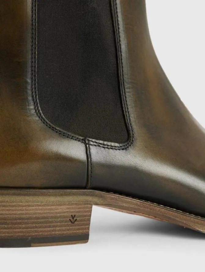 LUDLOW CHELSEA BOOT Olive ShoesLeather John Varvatos Leather Boots