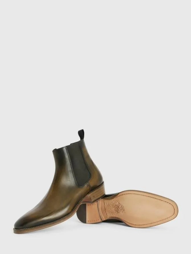 LUDLOW CHELSEA BOOT Olive ShoesLeather John Varvatos Leather Boots