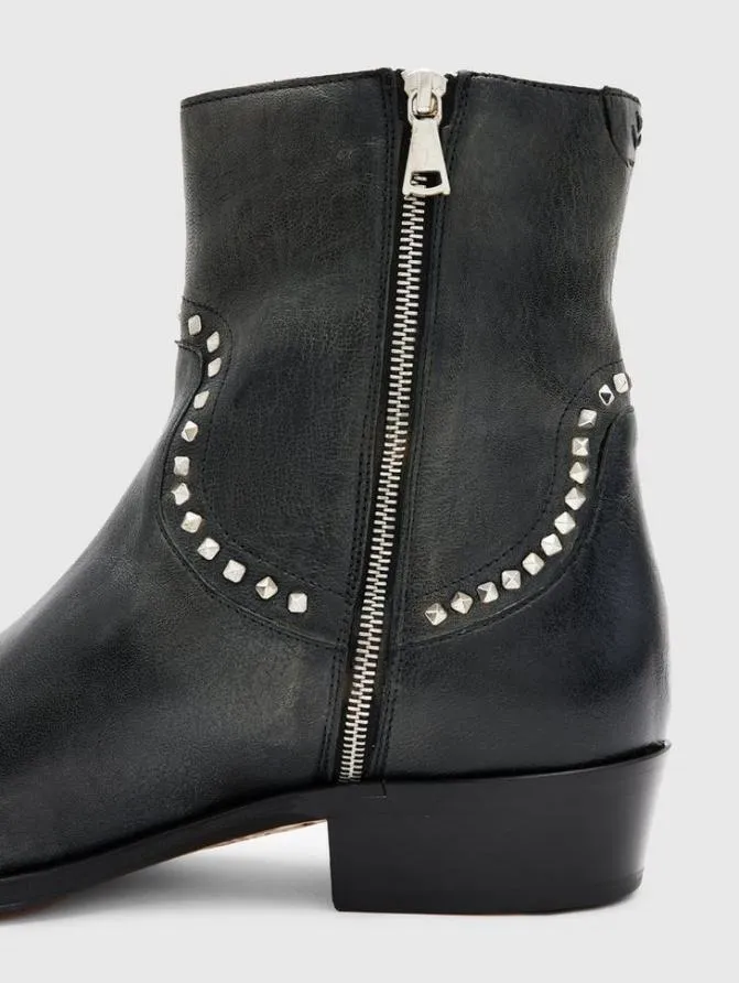 LUDLOW STUDDED BOOT Black ShoesLeather John Varvatos Leather Boots
