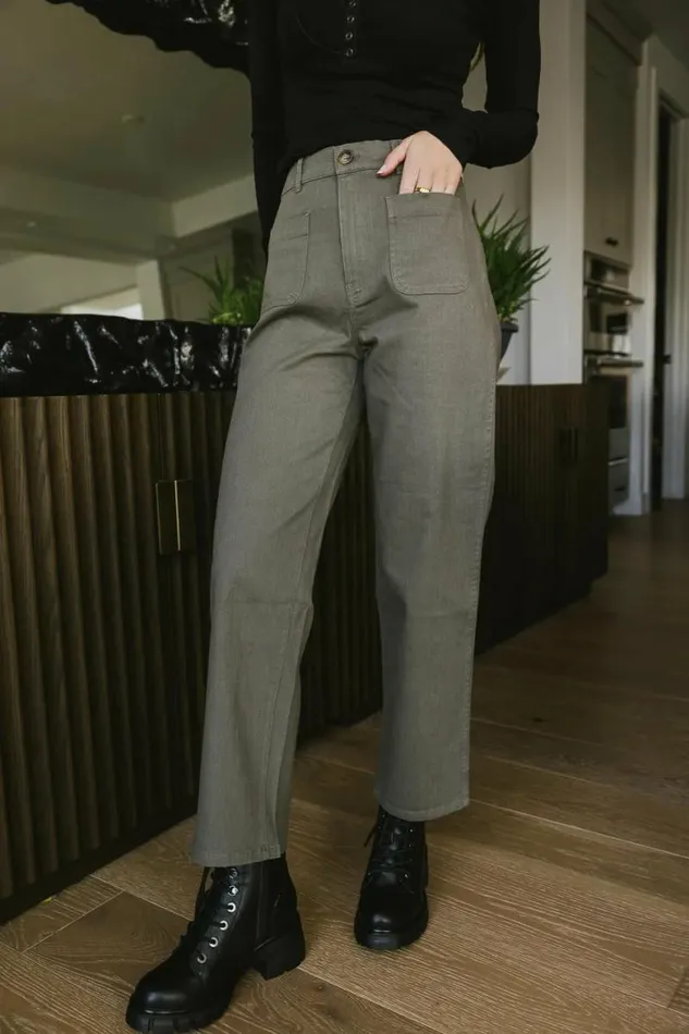 Magnolia Straight Leg Pants In Grey Grey Women Bohme Pants