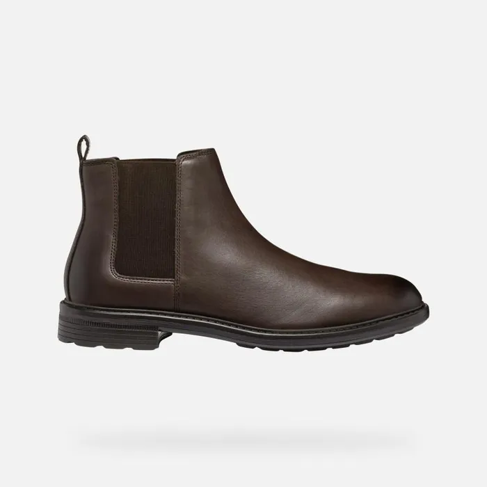 Man Geox Ankle Boots WALK PLEASURE MAN Coffee Chelsea Boots Coffee
