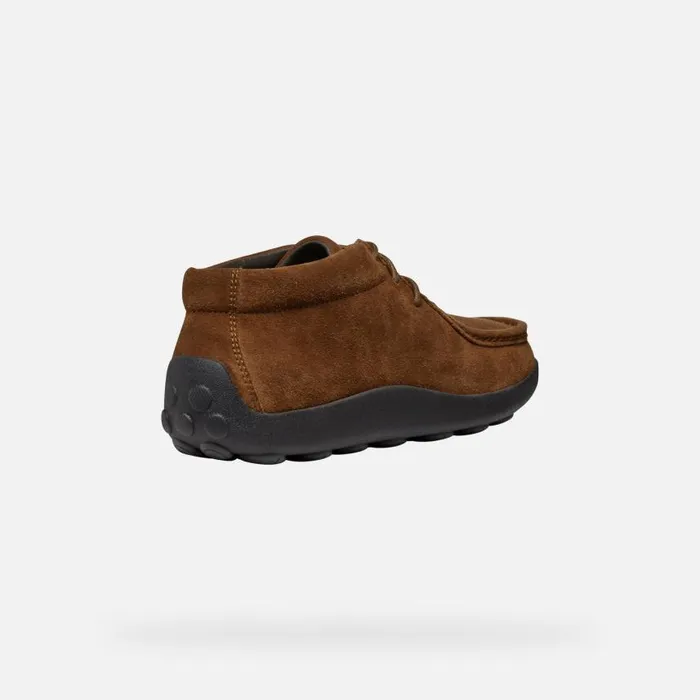 Man Geox Casual Shoes SPHERICA EC14 MAN Brown Cotto Suede Loafers Brown Cotto