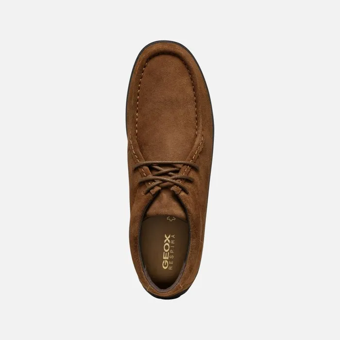 Man Geox Casual Shoes SPHERICA EC14 MAN Brown Cotto Suede Loafers Brown Cotto