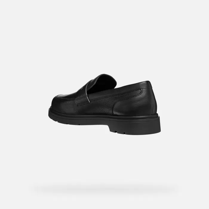 Man Geox Formal Shoes SPHERICA EC1 MAN Black Leather Loafers Black