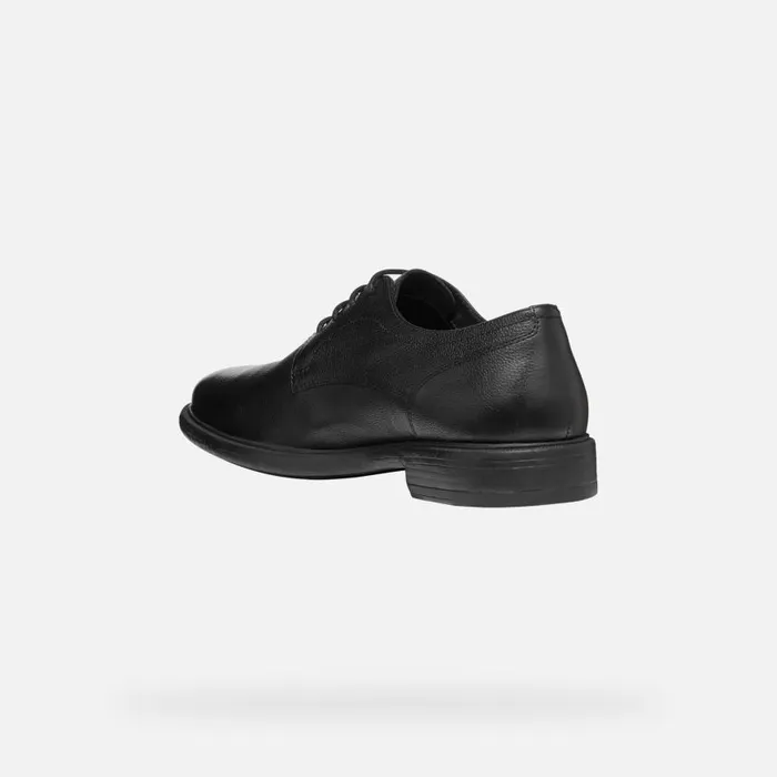 Man Geox Formal Shoes TERENCE MAN Black Leather Shoes Black