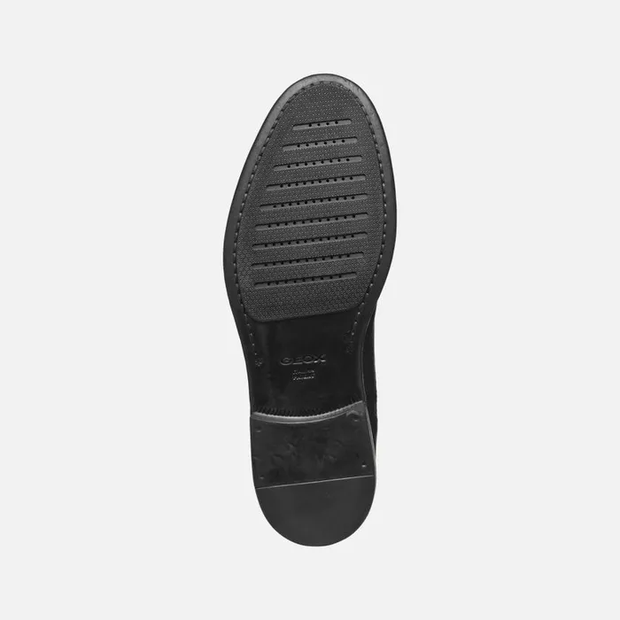 Man Geox Formal Shoes TERENCE MAN Black Leather Shoes Black