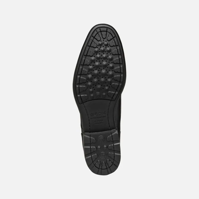 Man Geox Formal Shoes WALK PLEASURE F MAN Black Leather Shoes Black