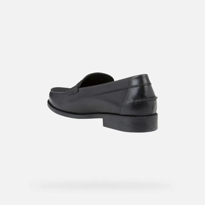 Man Geox Loafers NEW DAMON Men039s Black Leather Loafers Geox Black