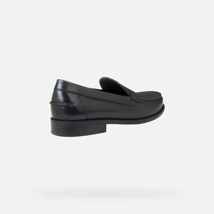 Man Geox Loafers NEW DAMON Men039s Black Leather Loafers Geox Black
