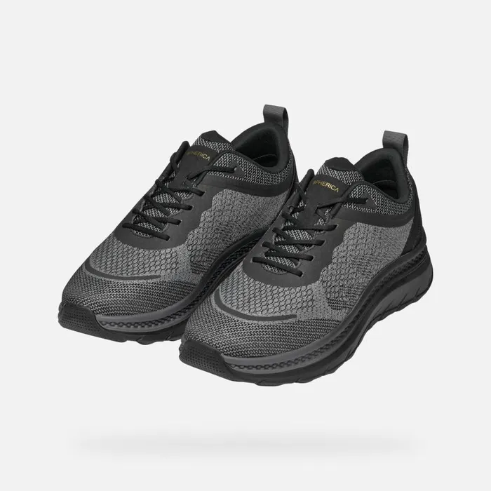 Man Geox Sneakers SPHERICA ACTIF X MAN BlackAntracite Low Top Sneakers Blackantracite
