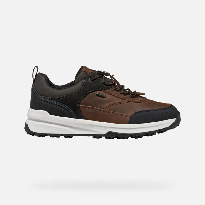 Man Geox Sneakers STERRATRAIL GRIP ABX MAN Coffee Waterproof Trainers Coffee