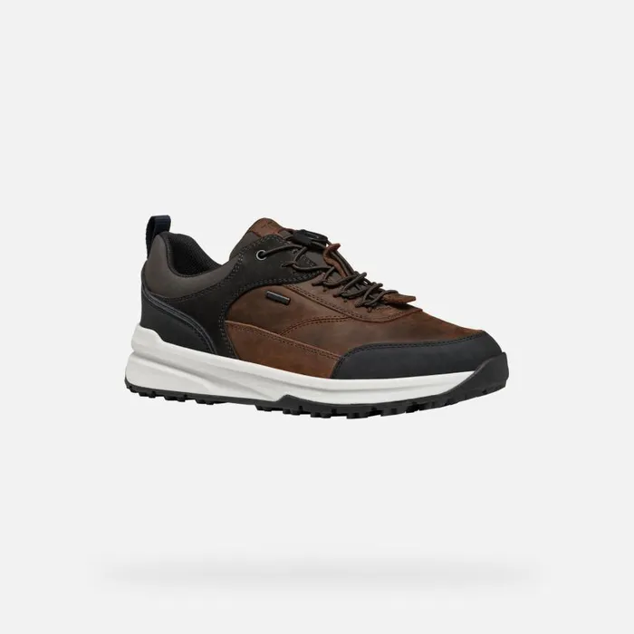 Man Geox Sneakers STERRATRAIL GRIP ABX MAN Coffee Waterproof Trainers Coffee