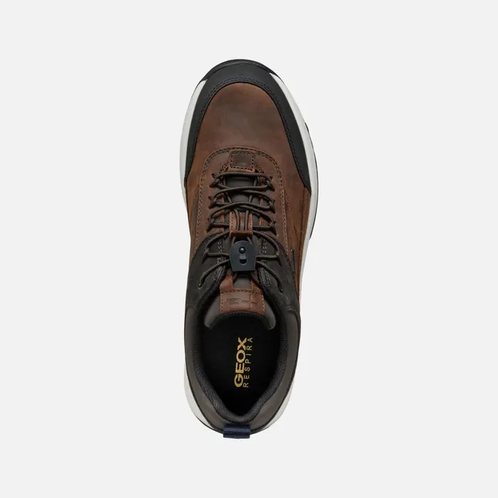 Man Geox Sneakers STERRATRAIL GRIP ABX MAN Coffee Waterproof Trainers Coffee