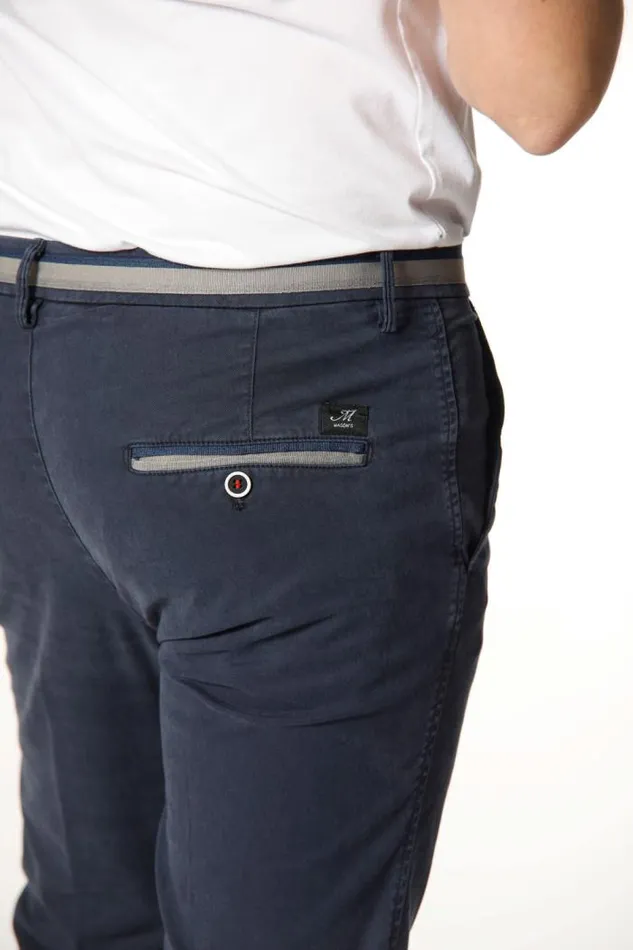 Man Torino Summer Chino Pants In Cotton And Tencel With Ribbons Slim Mason039s Pants