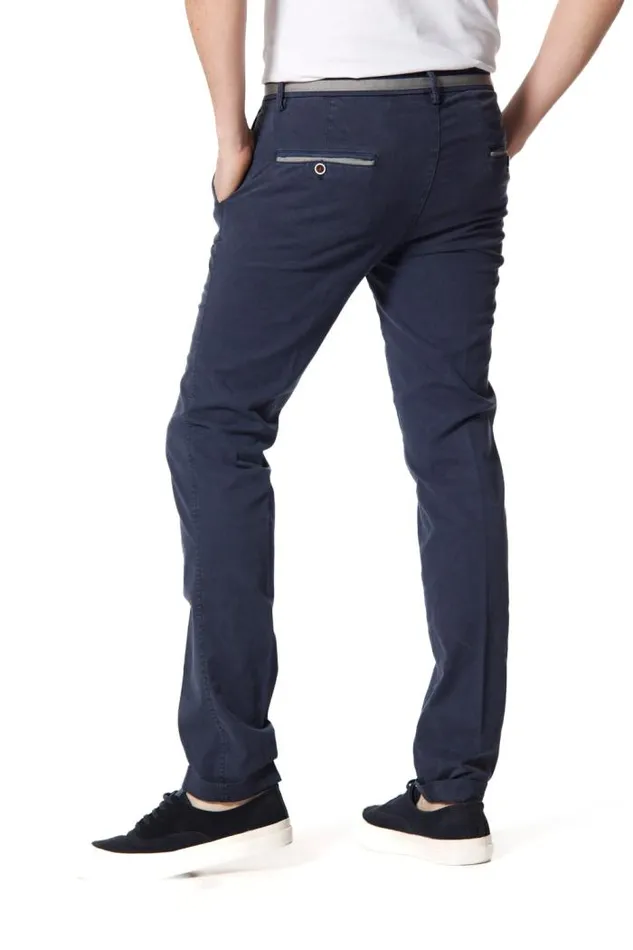 Man Torino Summer Chino Pants In Cotton And Tencel With Ribbons Slim Mason039s Pants