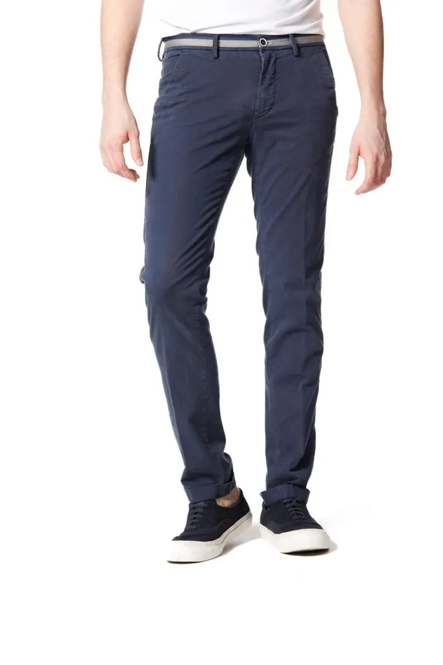 Man Torino Summer Chino Pants In Cotton And Tencel With Ribbons Slim Mason039s Pants