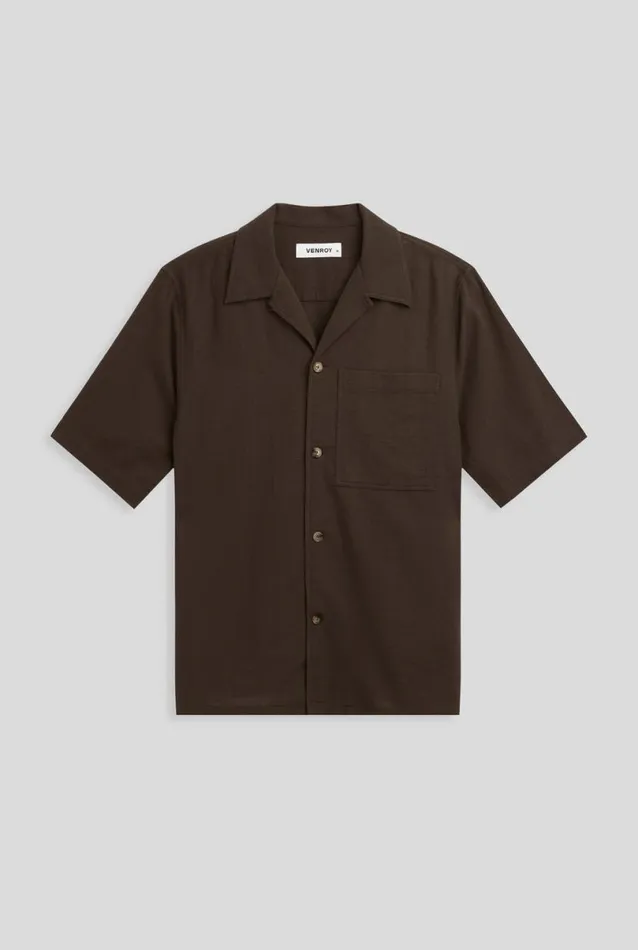 Man Venroy Shirts Embroidered Boxy Cotton Shirt