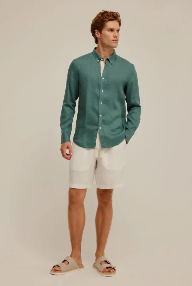 Man Venroy Shirts Linen Shirt