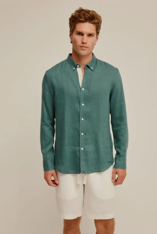 Man Venroy Shirts Linen Shirt