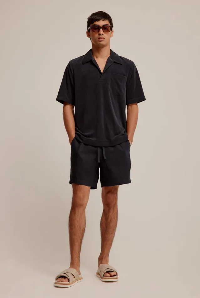 Man Venroy Shirts Terry Towel Pop Over