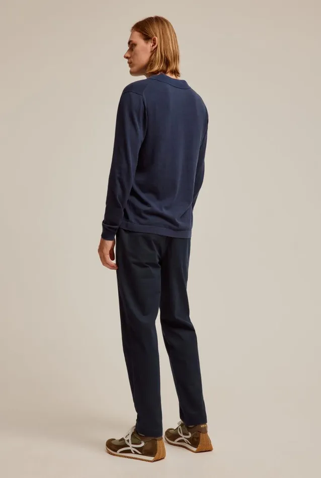 Man Venroy Sweaters Long Sleeve Knitted Cotton Polo