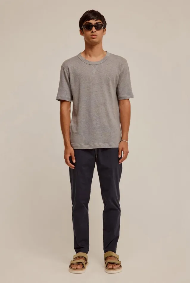 Man Venroy TShirts Coverstitch Linen TShirt