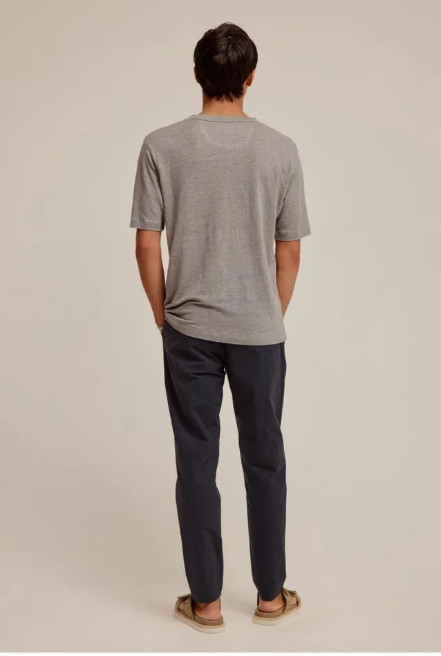 Man Venroy TShirts Coverstitch Linen TShirt
