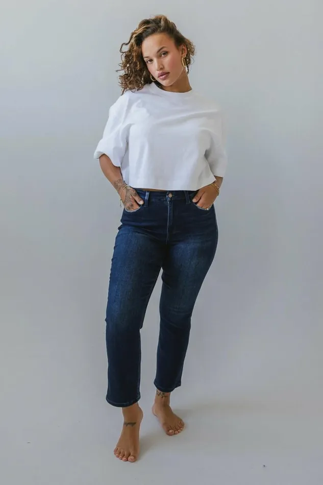 Maria Slim Straight Leg Jeans Dark Wash Women Bohme Denim
