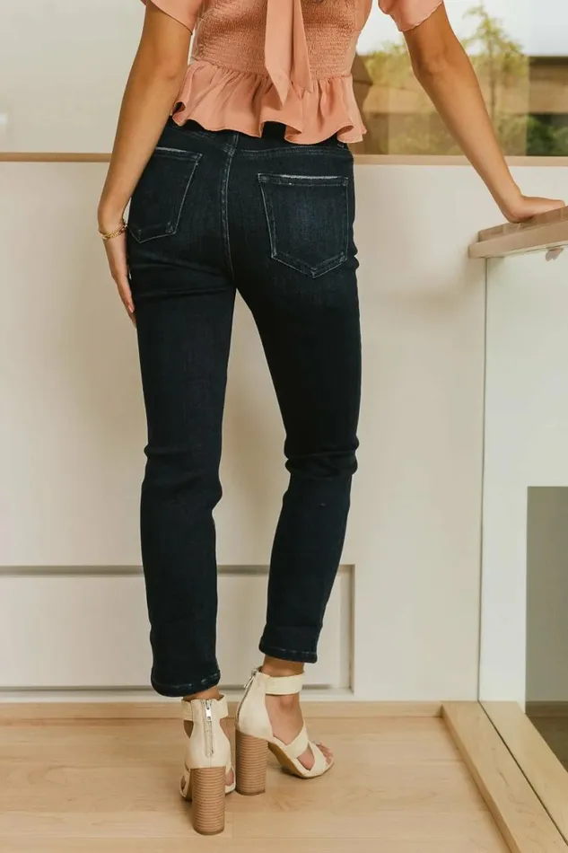 Maria Slim Straight Leg Jeans Dark Wash Women Bohme Denim