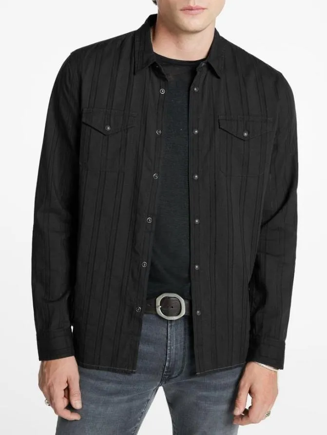 MARSHA WESTERN SHIRT Black Clothing John Varvatos Shirts