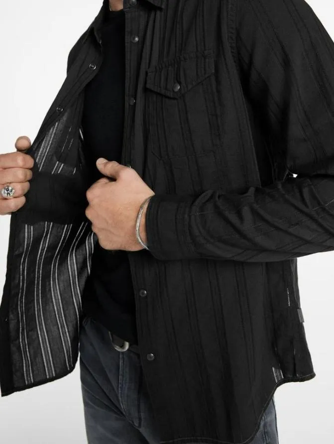MARSHA WESTERN SHIRT Black Clothing John Varvatos Shirts