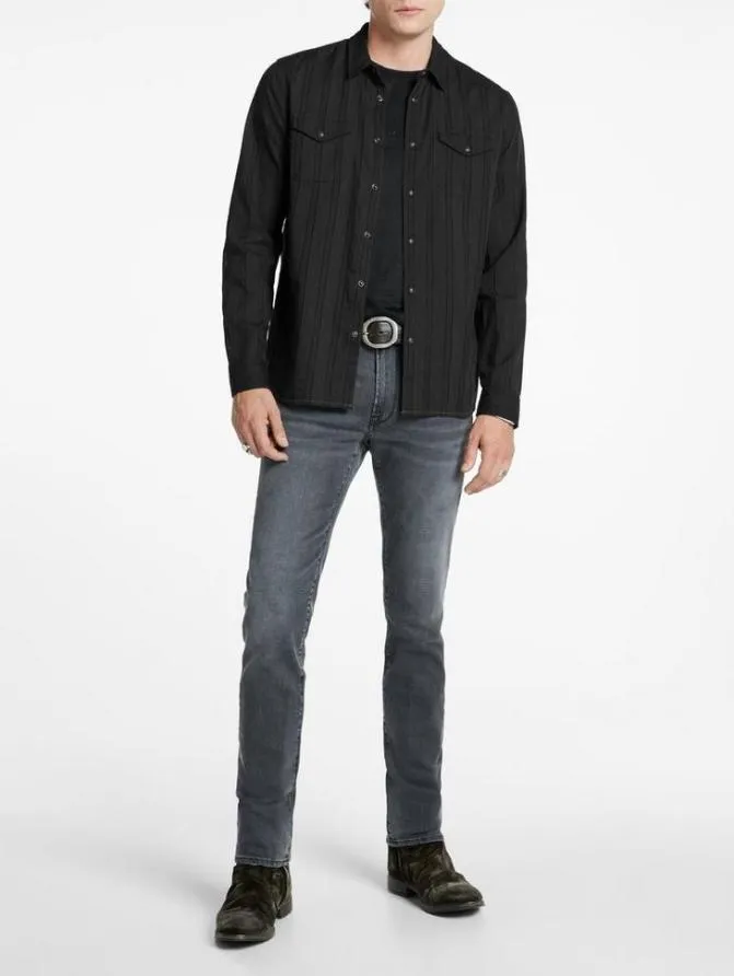 MARSHA WESTERN SHIRT Black Clothing John Varvatos Shirts