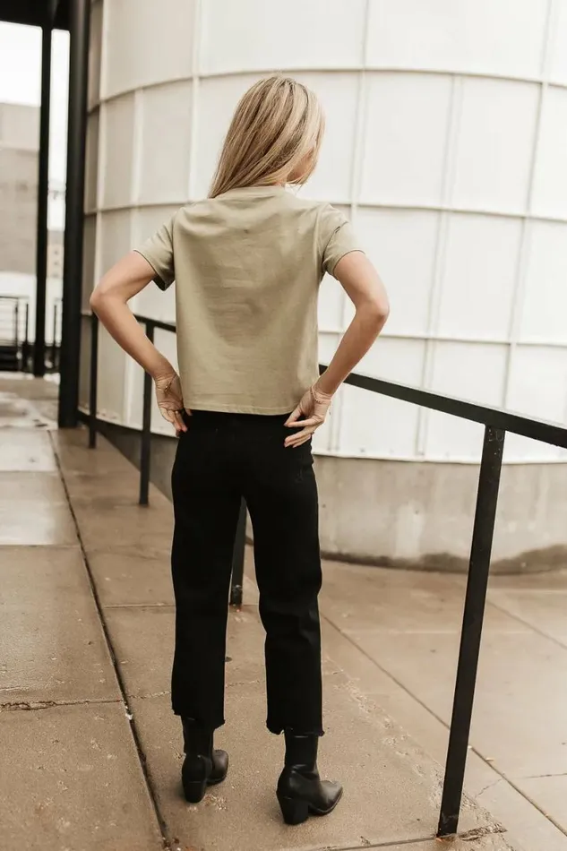 Mason Crewneck TShirt In Sage Sage Women Bohme Tees and Tanks