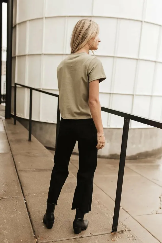 Mason Crewneck TShirt In Sage Sage Women Bohme Tees and Tanks