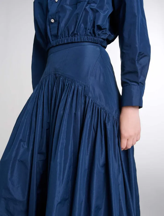 Matching Sets Women Maje Full Long Skirt Navy