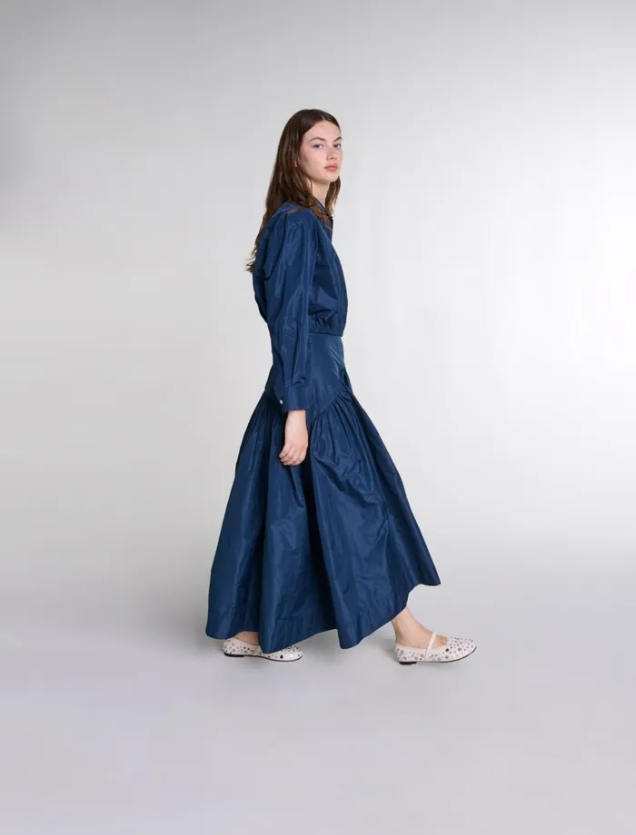 Matching Sets Women Maje Full Long Skirt Navy