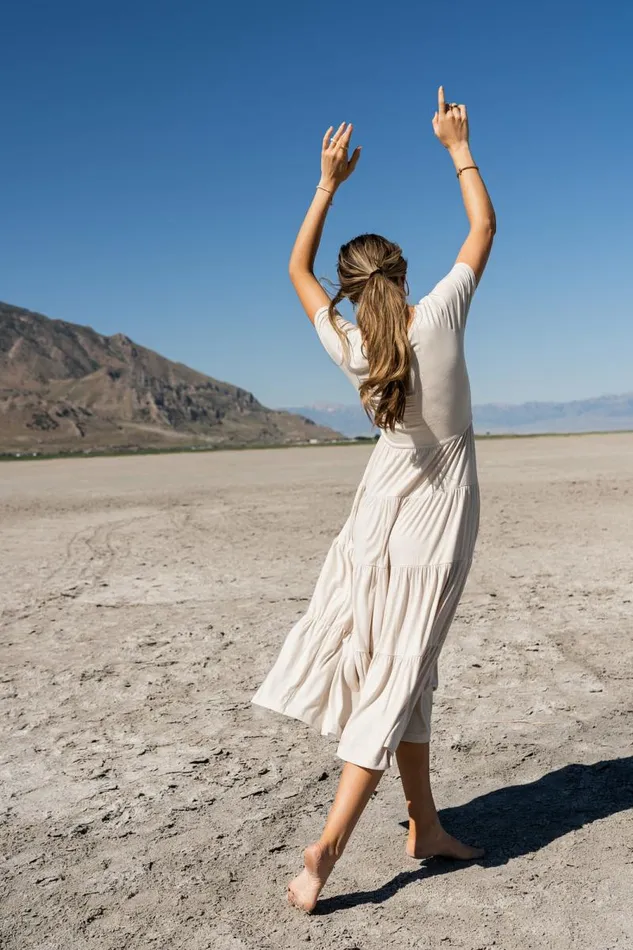 McKayla Tiered Dress In Natural Natural Women Bohme Dresses