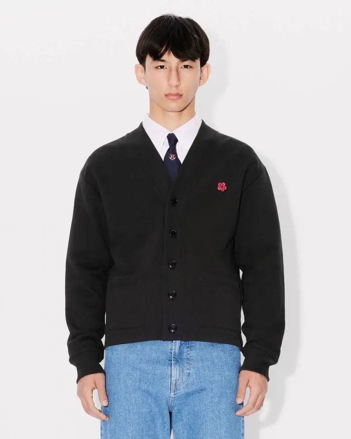 Men 039Boke Flower039 Embroidered Cardigan Black Kenzo Sweatshirts And Hoodies