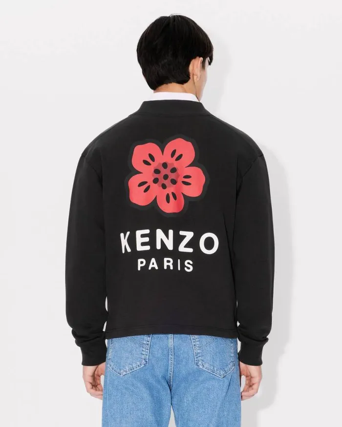 Men 039Boke Flower039 Embroidered Cardigan Black Kenzo Sweatshirts And Hoodies