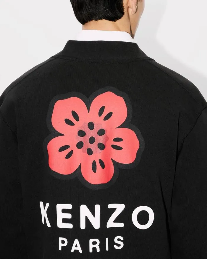 Men 039Boke Flower039 Embroidered Cardigan Black Kenzo Sweatshirts And Hoodies