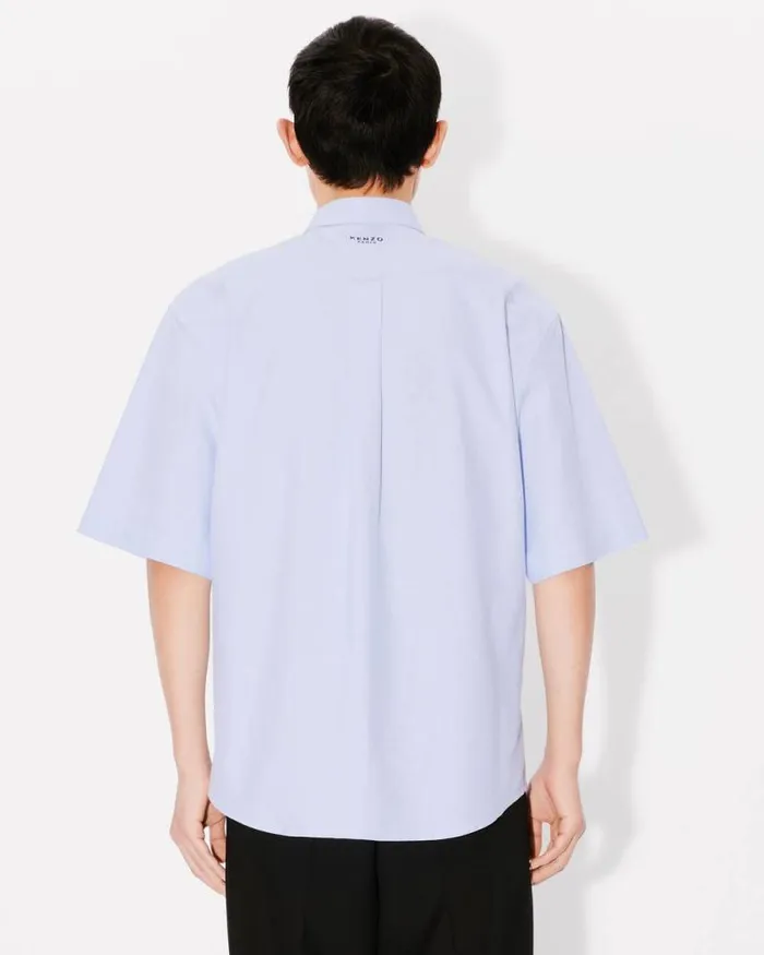 Men 039Boke Flower039 Embroidered Casual Shirt Sky Blue Kenzo Tailoring