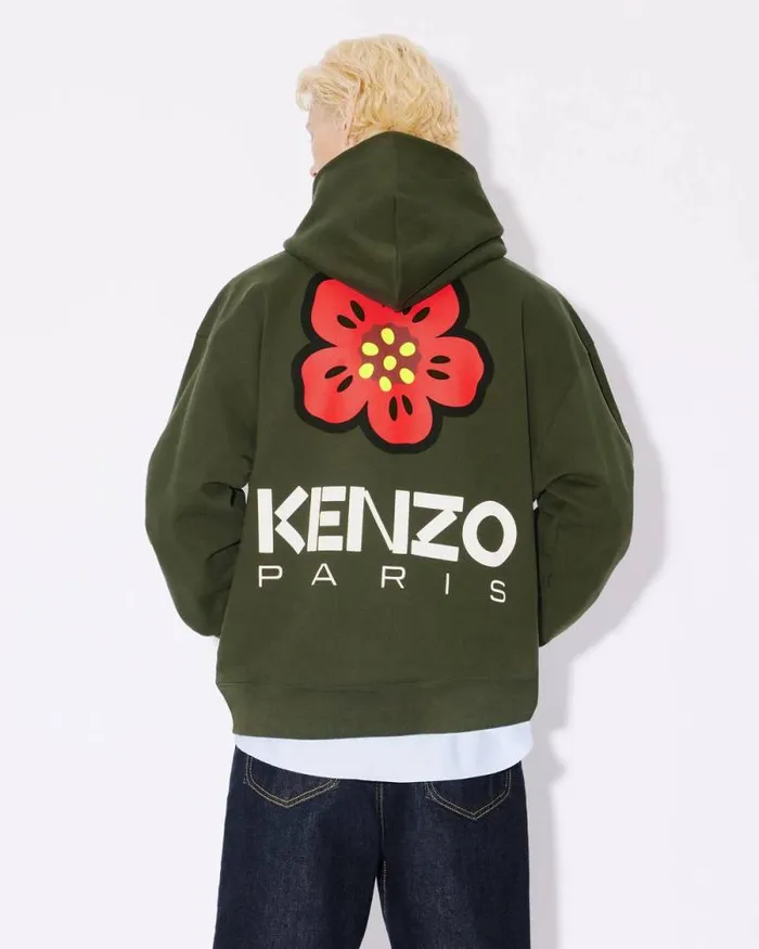 Men 039Boke Flower039 Oversize Sweatshirt Dark Khaki Kenzo Sweatshirts And Hoodies