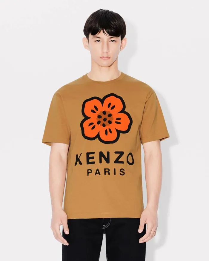 Men 039Boke Flower039 Tshirt In Cotton Dark Camel Kenzo Tshirts And Polos