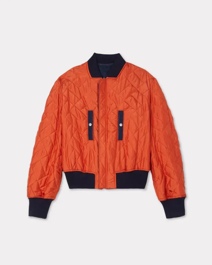 Men 039KENZO Constellation039 Reversible Embroidered Bomber In Japanese Denim Rinse Blue Denim Kenzo Jackets And Coats