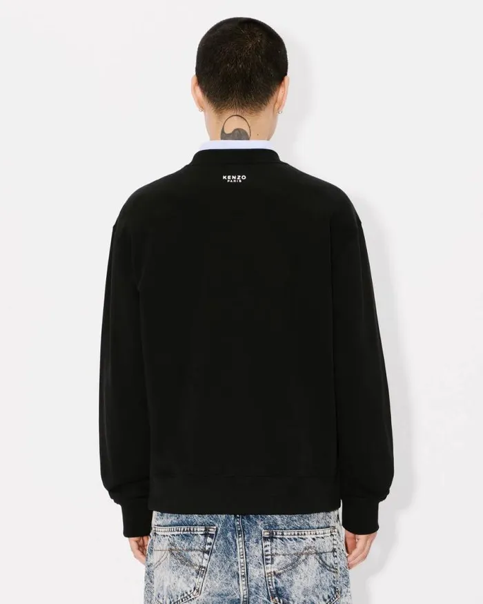 Men 039KENZO Pop039 Embroidered Sweatshirt In Cotton Black Kenzo Sweatshirts And Hoodies