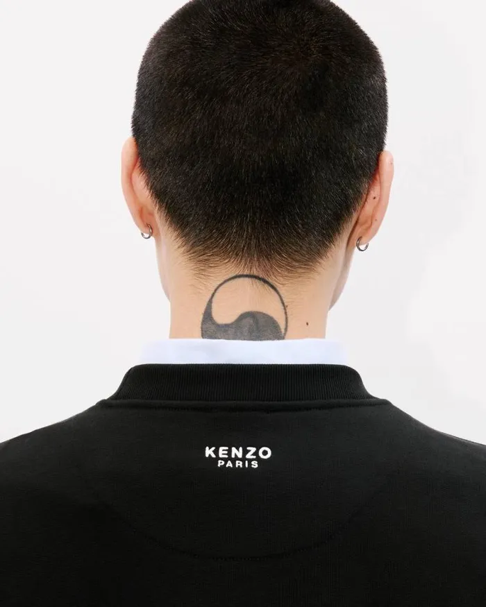 Men 039KENZO Pop039 Embroidered Sweatshirt In Cotton Black Kenzo Sweatshirts And Hoodies