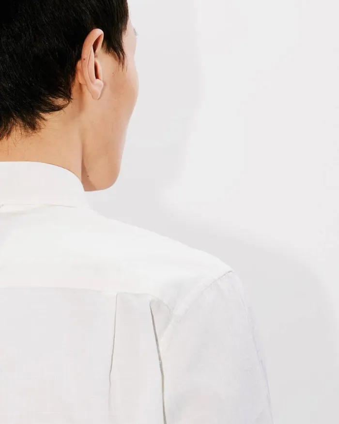 Men 039KENZO Weave039 Jacquard Slim Shirt White Kenzo Shirts