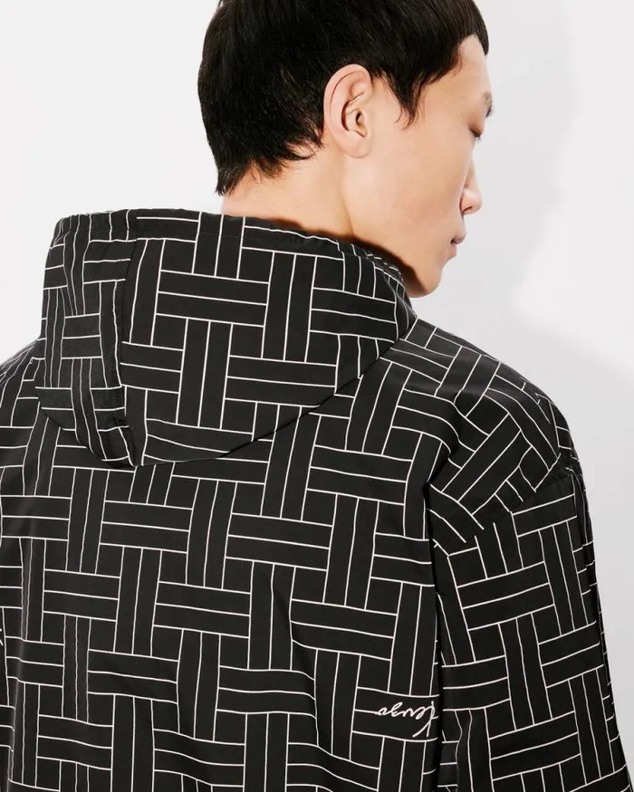 Men 039KENZO Weave039 Windbreaker Black Kenzo Jackets And Coats